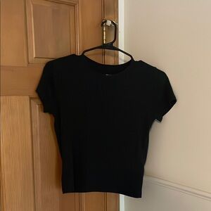 Hollister Black Fitted Crop T-Shirt